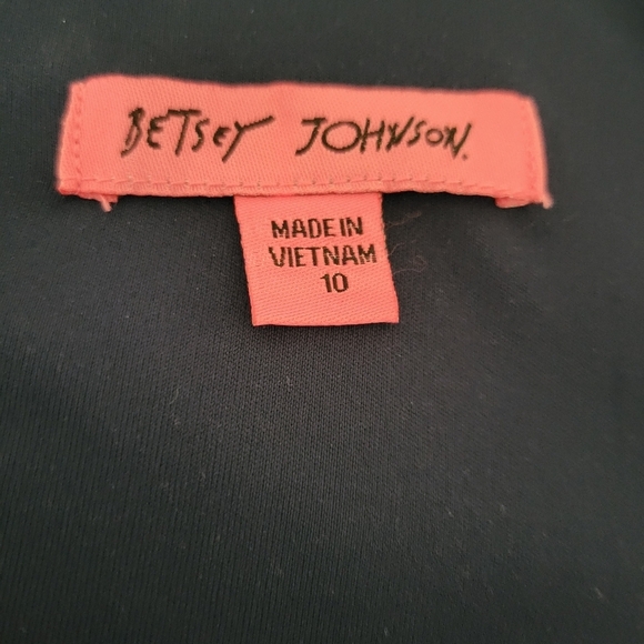 Betsey Johnson Long Sleeve Pink Floral Print Scuba Sheath Midi Dress Size 10 - Picture 2 of 6